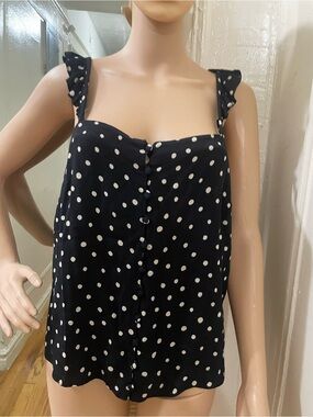 Madewell Black Polka Dot Sleeveless Top